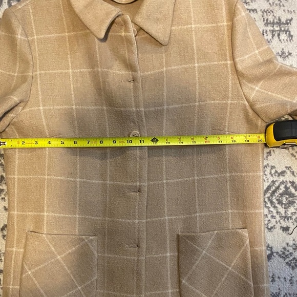 Vintage Wool Blend Plaid Women's Pea Coat Winter Coat - Picture 11 of 12